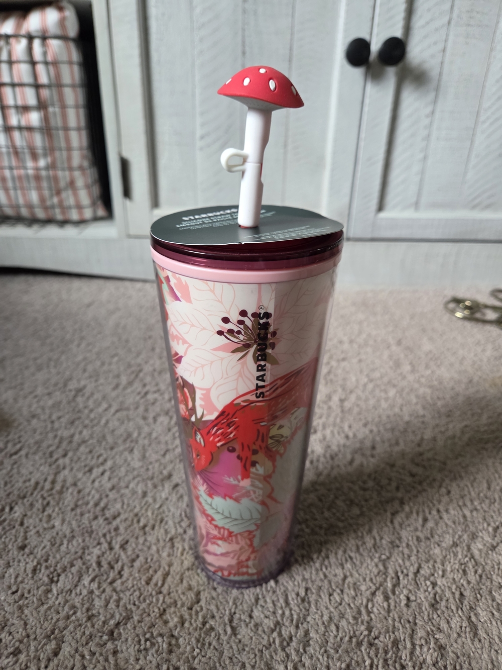Starbucks 2022 Enchanted Forest Mushroom Straw Topper Cup Tumbler NEW 24oz Venti